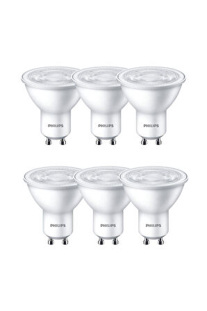 PHILIPS LED SPOT 50W GU10 BEYAZ GÜN IŞIĞI 4000K 6LI