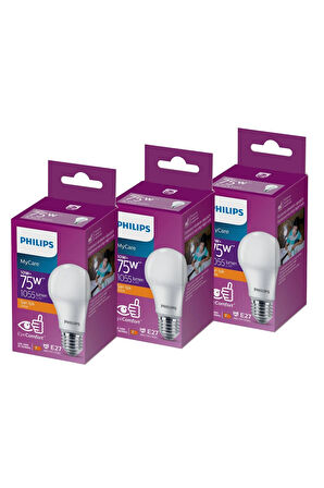 PHILIPS LED 10-75W AMPUL 2700K SARI IŞIK 3LÜ