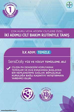 Sensidaily Günlük Vücut Bakım Kremi 200ml + Yüz ve Vücut Temizleme Jeli 200ml - Çok Kuru Atopik Ciltler