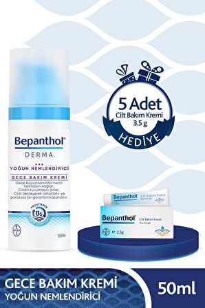 Derma Gece Bakım Kremi 50 ml + 5 Adet Cilt Bakım Kremi 3.5 g