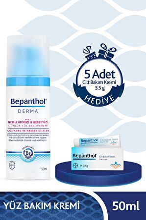 Derma Yüz Bakım Kremi 50 ml + 5 Adet Cilt Bakım Kremi 3.5 g