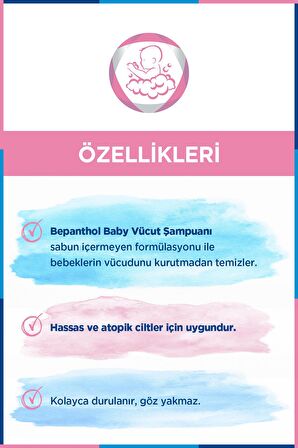 Bepanthol Baby Vücut Şampuan 400ml + Baby Nemlendirici Vücut Kremi 200 ml