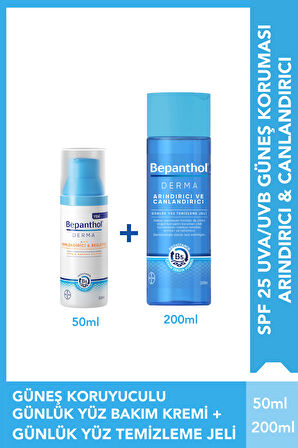 Bepanthol Derma Spf Yüz Bakım Kremi  50ml +Yüz Temizleme Jeli 200ml & Taç Hediye