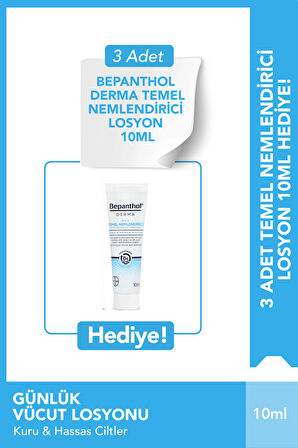 Bepanthol Derma Günlük Yüz Temizleme Jeli 200 ml & 3 adet Temel Nemlendirici Losyon 10ml