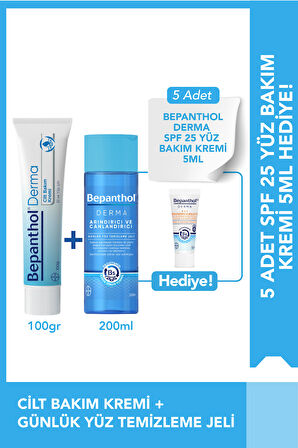 Cilt Bakım Kremi 100g + Yüz Temizleme Jeli 200ml + SPF Mini Yüz Kremi Hediye