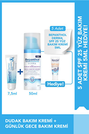 Gece Bakım Kremi 50ml + Dudak Kremi 7.5ml + SPF Mini Yüz Kremi Hediye