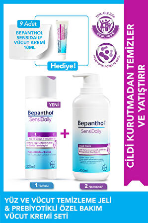 SensiWash Yüz ve Vücut Temizleme Jeli 200ml + Sensidaily 400ml + Mini Boy Hediye - Çok Kuru Atopik Ciltler, Günlük Vücut Bakım