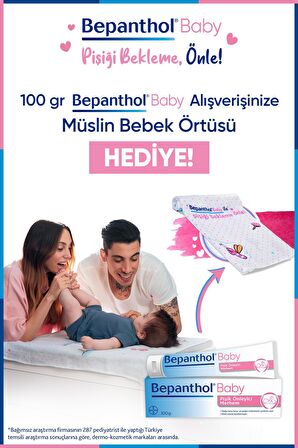 Bepanthol Baby Pişik Önleyici Merhem 100gr + Müslin Bebek Örtüsü