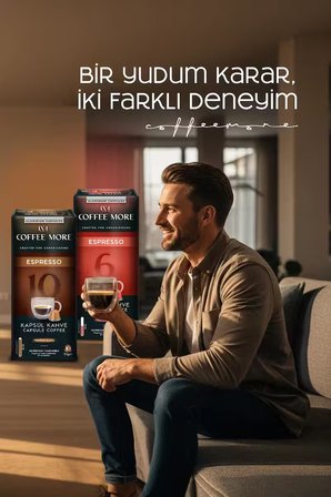 Coffee More 8 Lungo Kapsül Kahve 10 x 10 Paket ( 100 Adet ) Nespresso Uyumlu