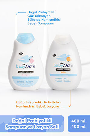 Doğal Prebiyotikli Şampuan Ve Losyon Bebek Banyo Bakım Seti