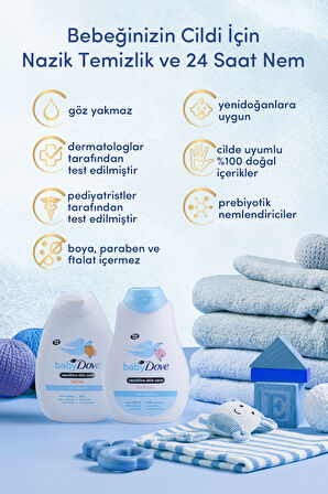 Doğal Prebiyotikli Şampuan Ve Losyon Bebek Banyo Bakım Seti