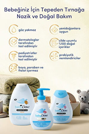 Hoş geldin Bebek Seti,Doğal Prebiyotikli Göz Yakmayan Sülfatsız Losyon 400 ml& Şampuan 200ml, Saç ve Vücut Şampuanı 200 ml