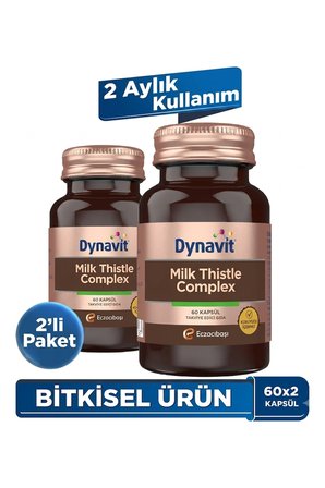 Dynavit Milk Thistle Complex 60 Kapsül x2 - Deve Dikeni, Silimarin, Enginar, Maydonoz - Karaciğer Sağlığı