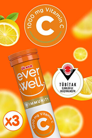 Ülker Everwell Vit C Efervesan Tablet 67,5 Gr x3 Adet