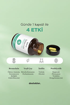 Beauty Collagen + Bromelain, Yeşil Çay, İnulin, Prebiyotik, Postbiyotik Takviye Seti
