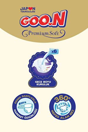 Goo.n Premium Soft 6 Numara Süper Yumuşak Bant Bebek Bezi Fırsat Paketi - 168 Adet