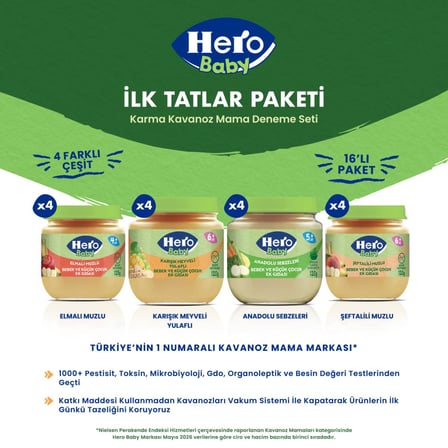 Hero Baby Karma Kavanoz Mama Paketi 16'lı Deneme Seti 