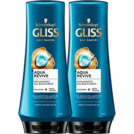 Gliss Aqua Revive Hyaluron ve Deniz Yosunu içeren Nemlendirici Saç Kremi 360 ml x 2 Adet