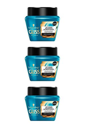 Gliss Aqua Revive Hyaluron ve Deniz Yosunu içeren Nemlendirici 2'si 1 Arada Maske 300 ml x 3 Adet