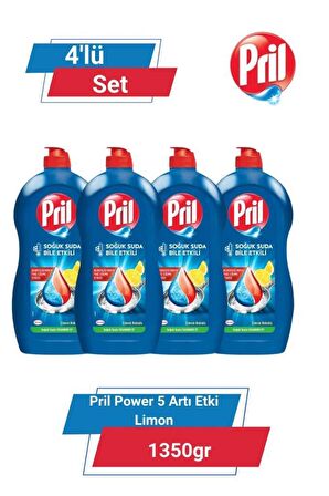 PRİL POWER 5 ARTI ETKİ LİMON 1350gr 4'lü Set