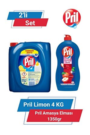 PRİL LİMON 4 KG & PRİL AMASYA ELMASI 1350gr 2'li Set 