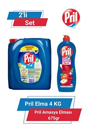 PRİL ELMA 4KG& PRİL AMASYA ELMASI  675gr 2'li Set