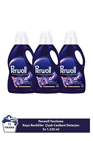 Perwoll Yenileme Koyu Renkliler Çiçek Cazibesi  3x 1.485 ml 73 Yıkama  