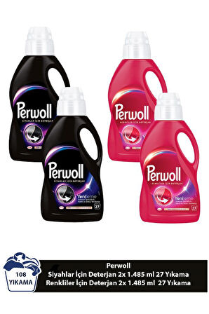 Perwoll Yenileme Siyahlar 2x 1.485 ml 27 Yıkama & Renkliler x2 1.485 ml 27 Yıkama 3'lü Set (108 Yıkama )