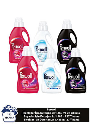 Perwoll Yenileme Renkliler 2x Siyahlar 2x Beyazlar 2x 1.485 ml 27 Yıkama (162Yıkama )