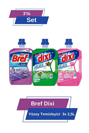 Bref Yüzey Temizleyici Lavanta Gül Çam 3x 2.5L 3'lü Set