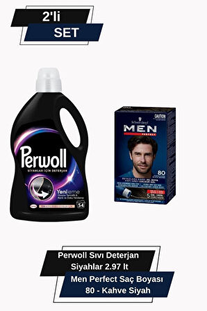Perwoll Siyahlar İçin 2,97L + Men Perfect Siyah Kahve 80 Saç Boyası Kıyafet ve Kişisel Bakım Seti 