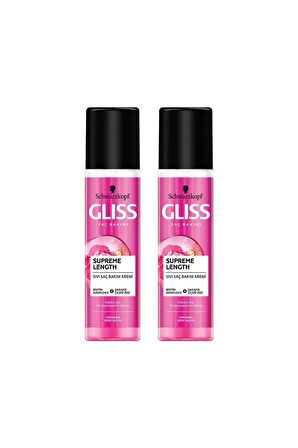 Gliss Supreme Length Uzun Saçlara Özel Durulanmayan Sıvı Saç Kremi 200 ml x 2 Adet