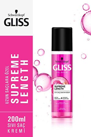 Gliss Supreme Length Uzun Saçlara Özel Durulanmayan Sıvı Saç Kremi 200 ml x 2 Adet