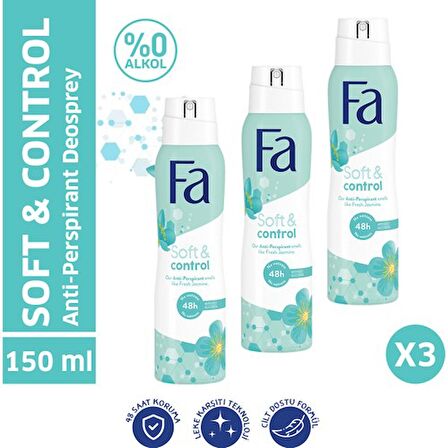 Fa Soft & Control Deospray X 3 Adet