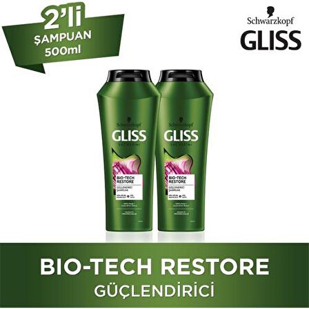 Gliss Bio-Tech Yıpranmış Saçlar İçin Güçlendirici Gül Sulu Şampuan 2x500 ml