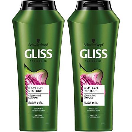 Gliss Bio-Tech Yıpranmış Saçlar İçin Güçlendirici Gül Sulu Şampuan 2x500 ml