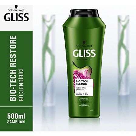 Gliss Bio-Tech Yıpranmış Saçlar İçin Güçlendirici Gül Sulu Şampuan 2x500 ml