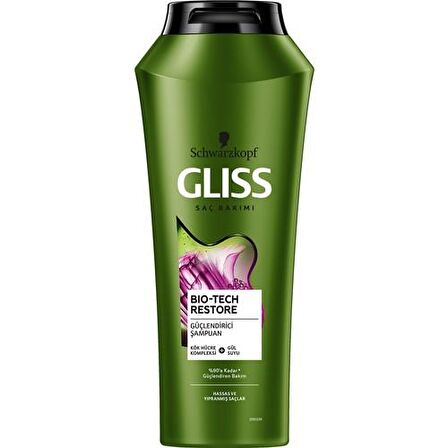 Gliss Bio-Tech Yıpranmış Saçlar İçin Güçlendirici Gül Sulu Şampuan 2x500 ml