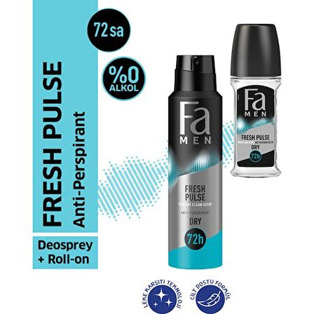 Fa Men Roll-On Fresh Pulse 50ml + Fa Men Deosprey Fresh Pulse