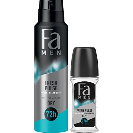 Fa Men Roll-On Fresh Pulse 50ml + Fa Men Deosprey Fresh Pulse