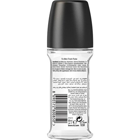 Fa Men Roll-On Fresh Pulse 50ml + Fa Men Deosprey Fresh Pulse