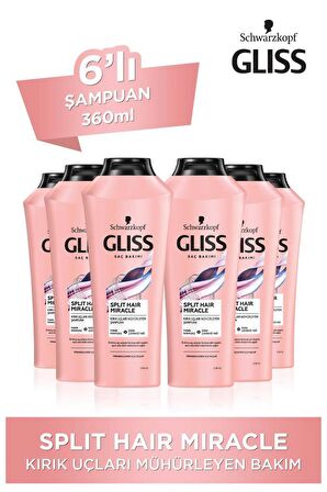 Gliss Split Hair Miracle Şampuan 360 Ml x 6 Adet