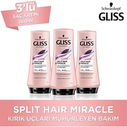 Gliss Split Hair Miracle Saç Kremi 360 Ml x 3 Adet