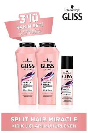 Split Hair Miracle Şampuan 500 ml X 2 Adet Split Hair Miracle Sıvı Saç Kremi 200 ml