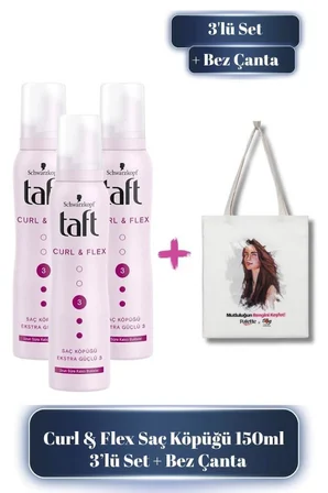 Taft Curl&Flex Köpük (Belirgin Bukleler) 150 Ml x3 - Palette Çanta