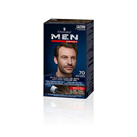 Men Perfect Saç Boyası 70 Koyu Kahve X 3 Adet