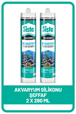 Sista Akvaryum Silikonu Şeffaf, 280 ml x 2 Adet