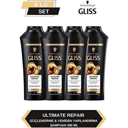 Gliss Ultimate Repair Şampuan 400ml x 4'lü Set