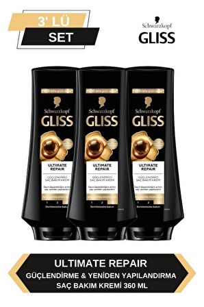 Gliss Ultimate Repair Saç Kremi 360ml x 3'lü Set