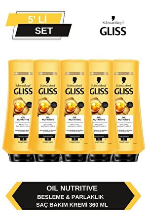 Gliss Oil Nutritive Saç Kremi 360ml x 5'li Set